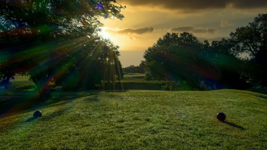fairway against the sunset at Llano River Golf Course